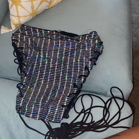 Black fashion nova sequins skirt - Picture 1 of 3